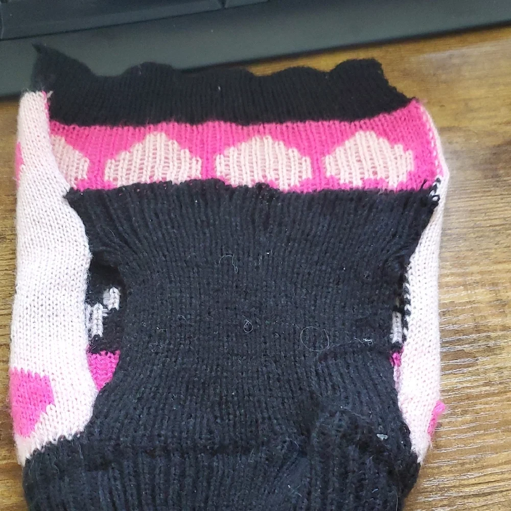 Pink and Black Dog Sweater